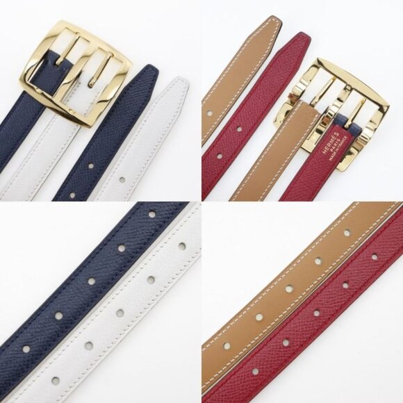 Hermes Reversible Courchevel Swift Blue Indigo Rouge Vif 0 Belt